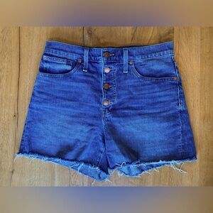Madewell Button Fly High Rise Denim Shorts size 28 cut off women’s Jean shorts